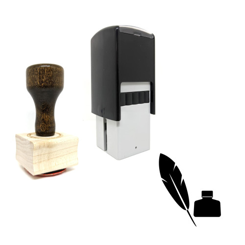 "Calligraphy" rubber stamp with 3 sample imprints of the image