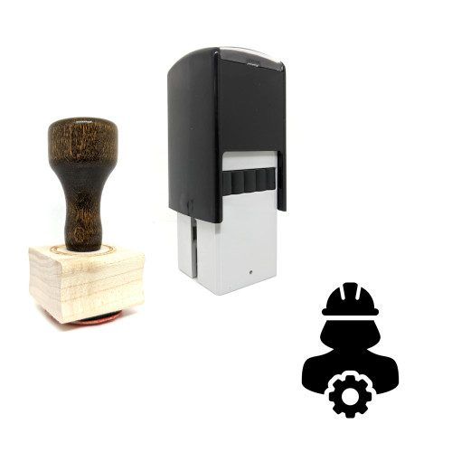 "Worker" rubber stamp with 3 sample imprints of the image