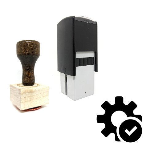 "Settings Check Mark" rubber stamp with 3 sample imprints of the image