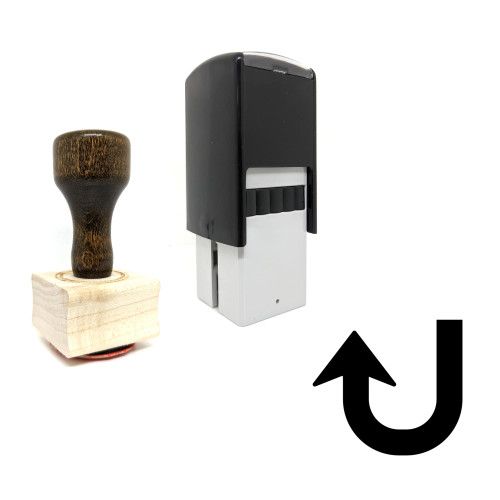 "U Turn" rubber stamp with 3 sample imprints of the image
