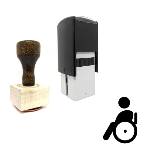 "Wheelchair Accessible" rubber stamp with 3 sample imprints of the image