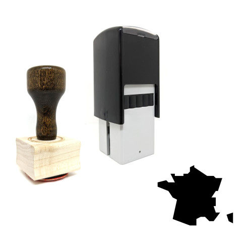 "France" rubber stamp with 3 sample imprints of the image