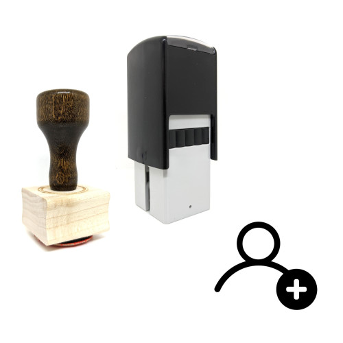 "Add User" rubber stamp with 3 sample imprints of the image