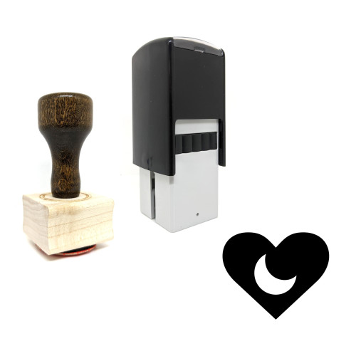 "Heart" rubber stamp with 3 sample imprints of the image