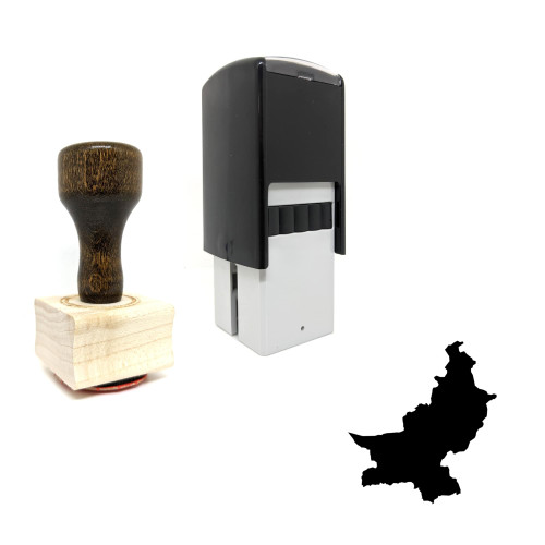 "Pakistan" rubber stamp with 3 sample imprints of the image