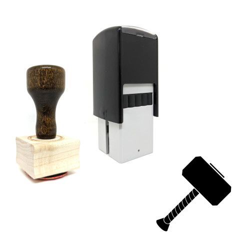 "Hammer" rubber stamp with 3 sample imprints of the image