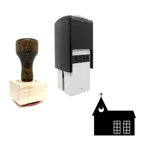 "Church" rubber stamp with 3 sample imprints of the image