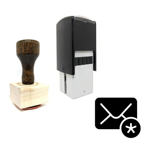 "New Mail" rubber stamp with 3 sample imprints of the image