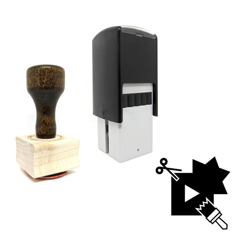 "Modify" rubber stamp with 3 sample imprints of the image
