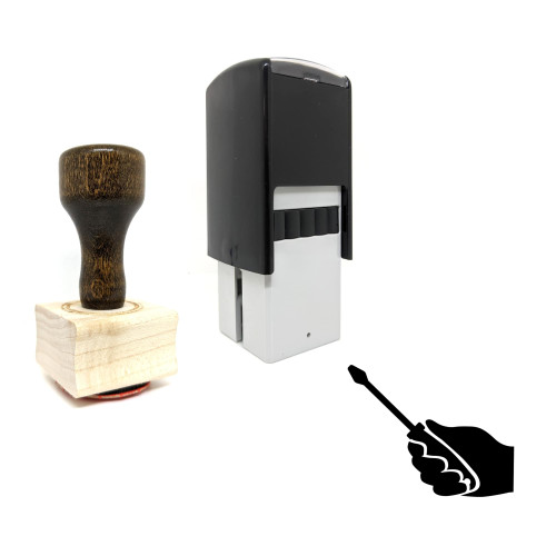 "Screwdriver" rubber stamp with 3 sample imprints of the image