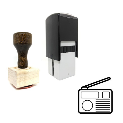 "Radio" rubber stamp with 3 sample imprints of the image