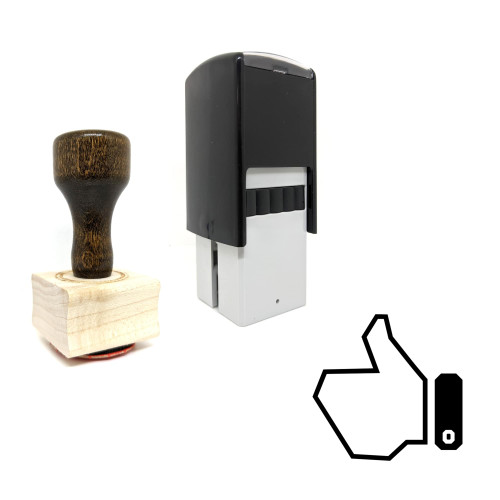 "Thumbs Up" rubber stamp with 3 sample imprints of the image