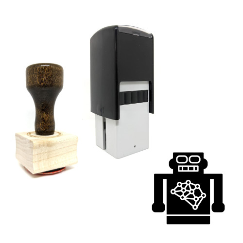 "Artificial Intelligence" rubber stamp with 3 sample imprints of the image