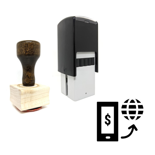 "Online Banking" rubber stamp with 3 sample imprints of the image