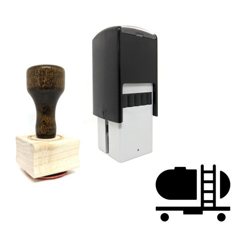 "Fuel Tank" rubber stamp with 3 sample imprints of the image