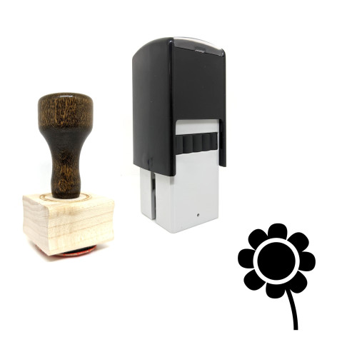 "Flower" rubber stamp with 3 sample imprints of the image