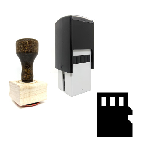 "MicroSD" rubber stamp with 3 sample imprints of the image