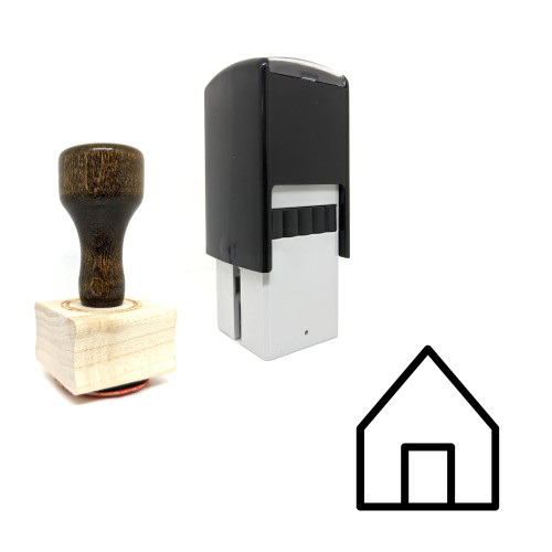 "House" rubber stamp with 3 sample imprints of the image