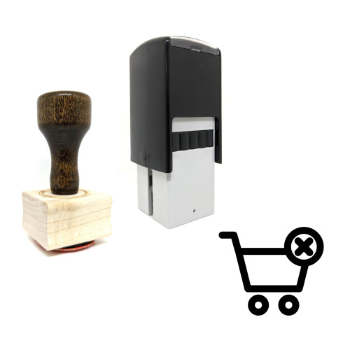 "Cart Delete" rubber stamp with 3 sample imprints of the image
