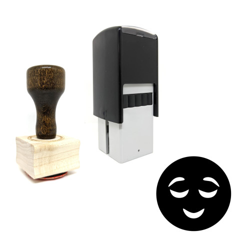 "Smile" rubber stamp with 3 sample imprints of the image