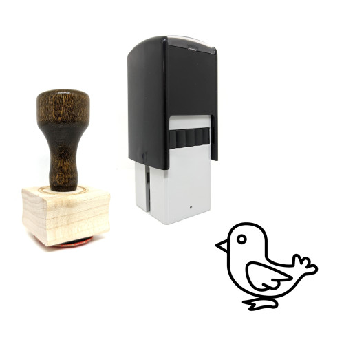 "Chick" rubber stamp with 3 sample imprints of the image