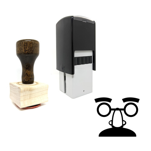 "Groucho Glasses" rubber stamp with 3 sample imprints of the image