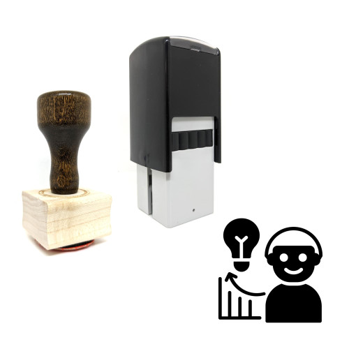 "Marketing Idea" rubber stamp with 3 sample imprints of the image