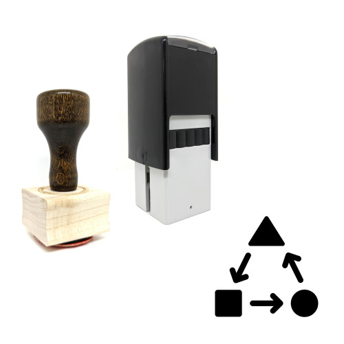 "Transform" rubber stamp with 3 sample imprints of the image