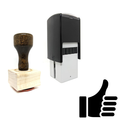 "Thumb" rubber stamp with 3 sample imprints of the image