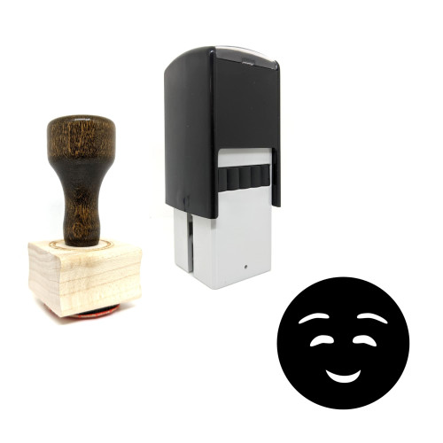 "Smile" rubber stamp with 3 sample imprints of the image