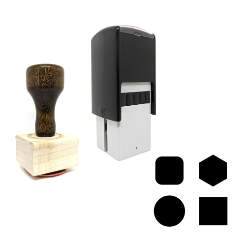 "Flip" rubber stamp with 3 sample imprints of the image