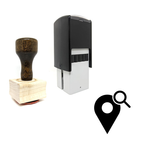 "Location Search" rubber stamp with 3 sample imprints of the image