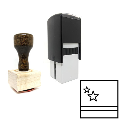 "Flag Of Curacao" rubber stamp with 3 sample imprints of the image