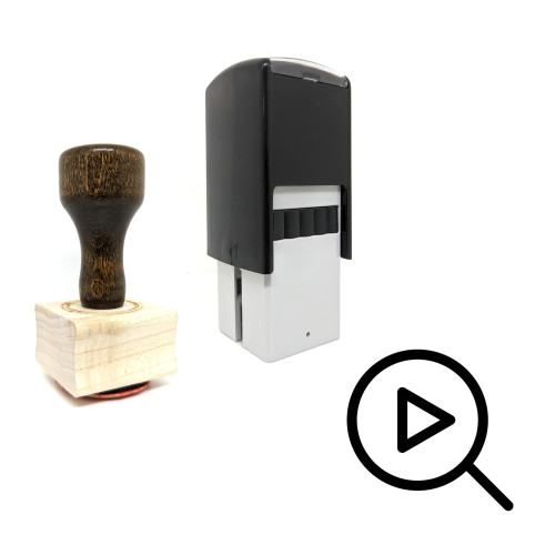 "Search Video" rubber stamp with 3 sample imprints of the image