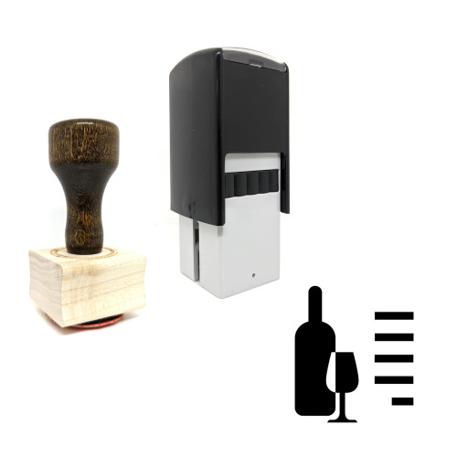 "Wine List" rubber stamp with 3 sample imprints of the image