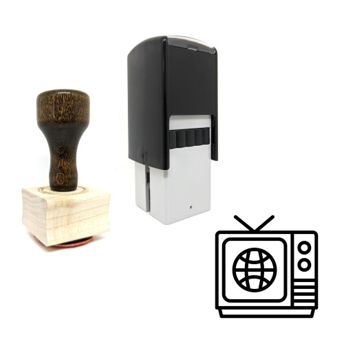 "TV Program" rubber stamp with 3 sample imprints of the image