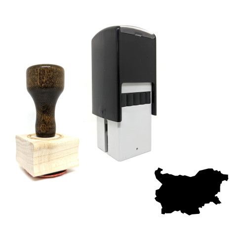 "Bulgaria" rubber stamp with 3 sample imprints of the image