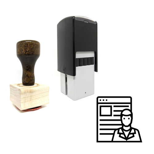 "Webmaster" rubber stamp with 3 sample imprints of the image