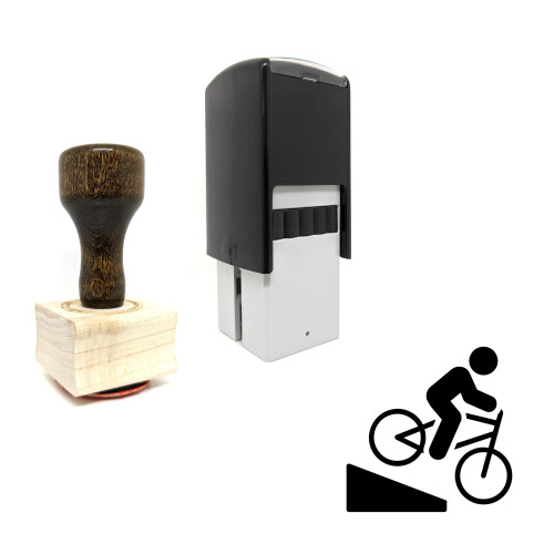 "Mountain Bike" rubber stamp with 3 sample imprints of the image