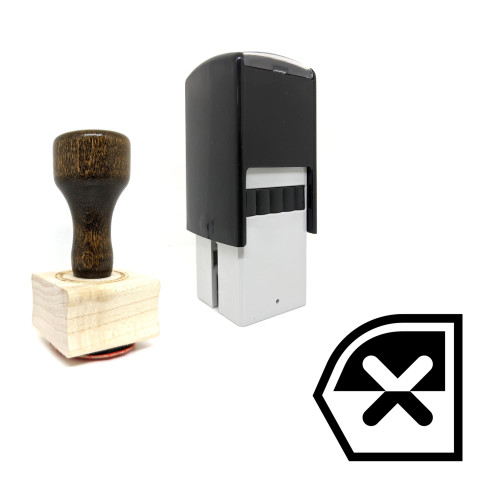 "Lock Door" rubber stamp with 3 sample imprints of the image
