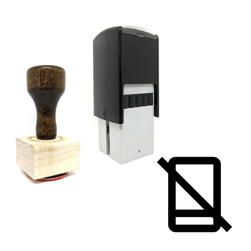 "No Mobile" rubber stamp with 3 sample imprints of the image