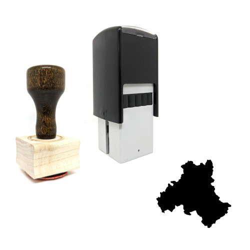 "Heves County" rubber stamp with 3 sample imprints of the image