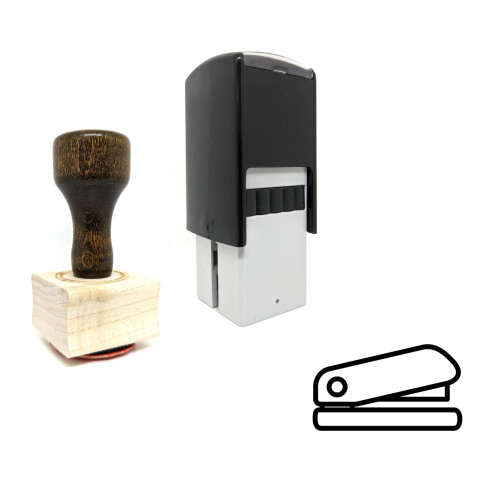 "Stapler" rubber stamp with 3 sample imprints of the image