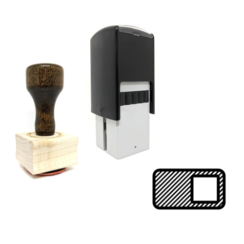 "Toggle" rubber stamp with 3 sample imprints of the image