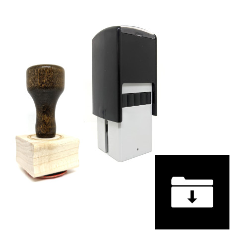 "Download Folder" rubber stamp with 3 sample imprints of the image