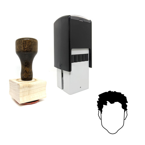 "Hair" rubber stamp with 3 sample imprints of the image