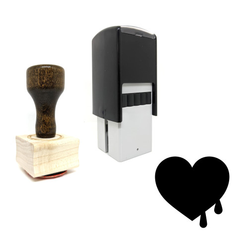 "Heart" rubber stamp with 3 sample imprints of the image