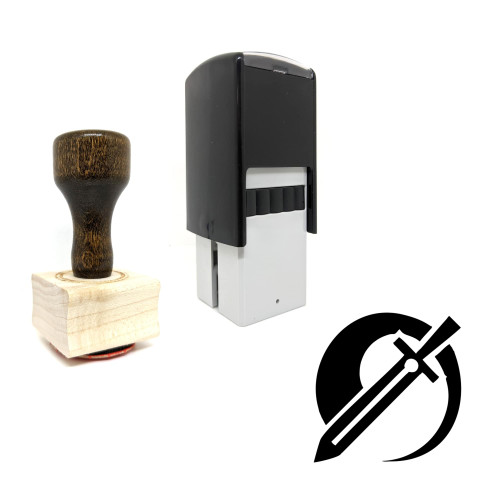 "Swords" rubber stamp with 3 sample imprints of the image