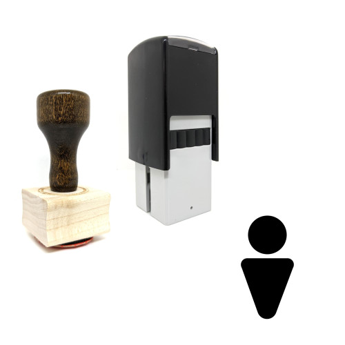 "Male" rubber stamp with 3 sample imprints of the image