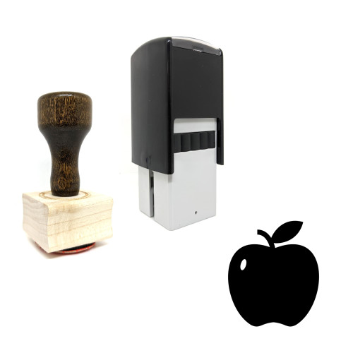 "Apple" rubber stamp with 3 sample imprints of the image